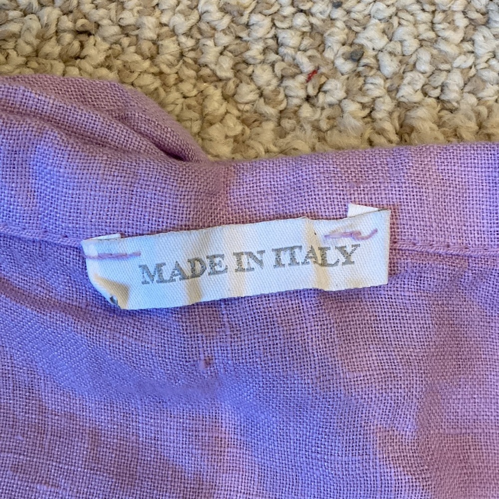 100% Linen Button Down Top, Made in Italy, size S/M - Picture 2 of 4